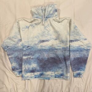 Kith Blue and White Tie-Dye Hoodie